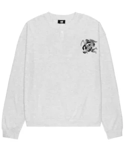 G59 Patched Henley Grey Sweatshirt