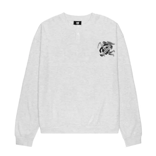 G59 Patched Henley Grey Sweatshirt