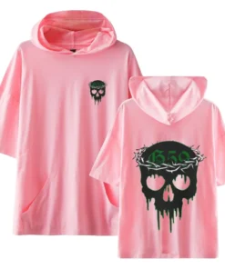 G59 T-shirt with Hooded Cool Casual Short Sleeve Tee Top for Women and Men Summer Wear